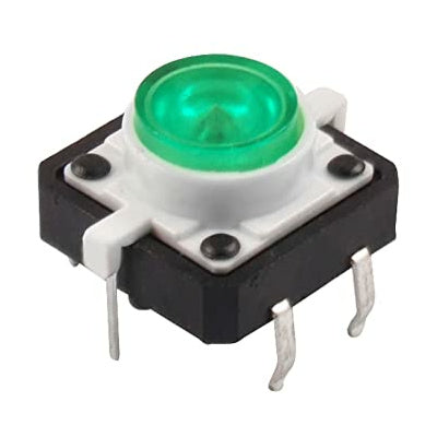 Tactile Push Button Switch Momentary with Green LED