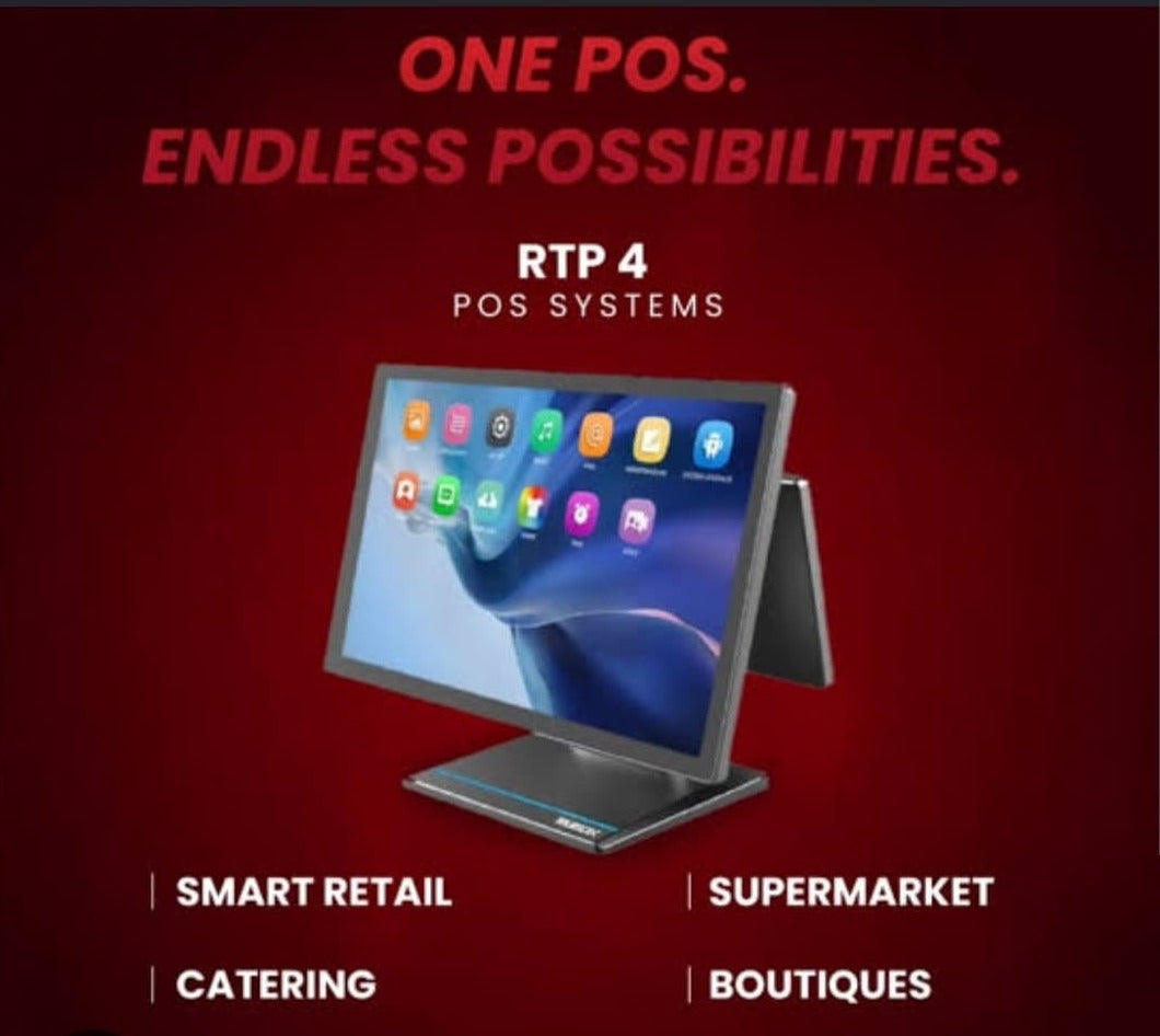 Rugtek RTP 4 Dual-Screen POS System — Tech Depot India