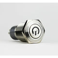 16mm ProMax PPS16024WPM Metal Push Button Switch Waterproof Momentary White 12-24V