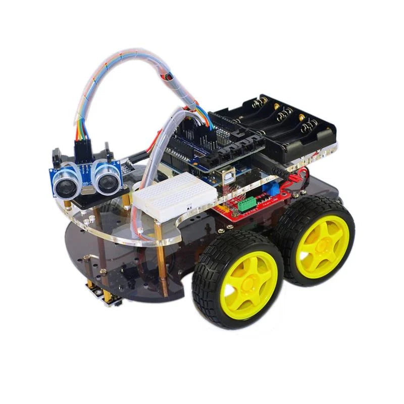 Multi-Functional 4WD Robot Car Chassis Kits UNO R3 For Robot Car Assembly - The Tech Depot