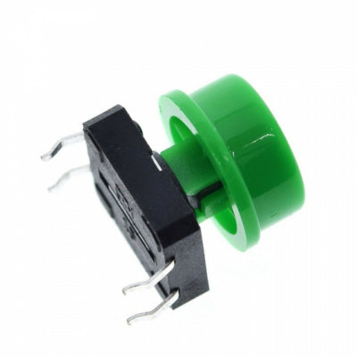 Tactile Push Button Switch With Green Round Cap