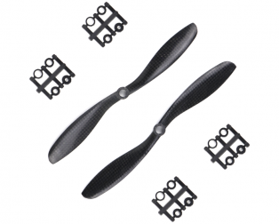 Orange HD Propellers 8045(8X4.5) Carbon Fiber Black 1CW+1CCW-1pair - The Tech Depot