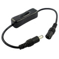 Inline ON-OFF Switch Black DC5.5 mm Male to Female Plug Extension