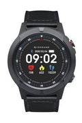 GIORDANO Unisex 48.5 mm Black Dial Leather Full Touch Smartwatch - GT04-BK