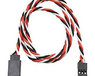 SafeConnect Twisted 100cm 22AWG Servo Lead Extention (Futaba) Cable with Hook