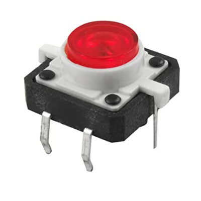 Tactile Push Button Switch Momentary with Red LED