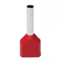 Twin Insulated Bootlace Wire Crimp Ferrule End Terminal Lug-Red-2.5 sqmm