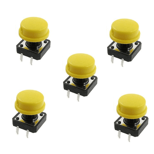 Tactile 4 Pin Push Button Switch - Pack of 5 (12x12x7.3 mm)