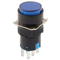 ProMax PST16240BM Push Button Momentary Switch Round 240V Blue Indicator Light