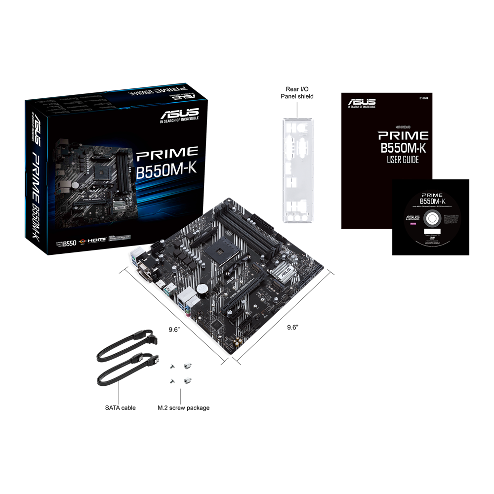 ASUS Prime B550M-K Micro-ATX Motherboard – AMD B550, AM4, DDR4