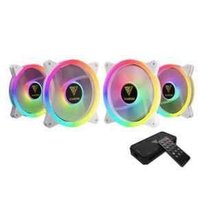 Gamdias Aeolus M2-1204R 120mm ARGB 4 Fan Pack – White
