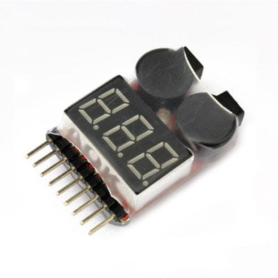 LiPo Battery Voltage Checker 1S-8S with Buzzer