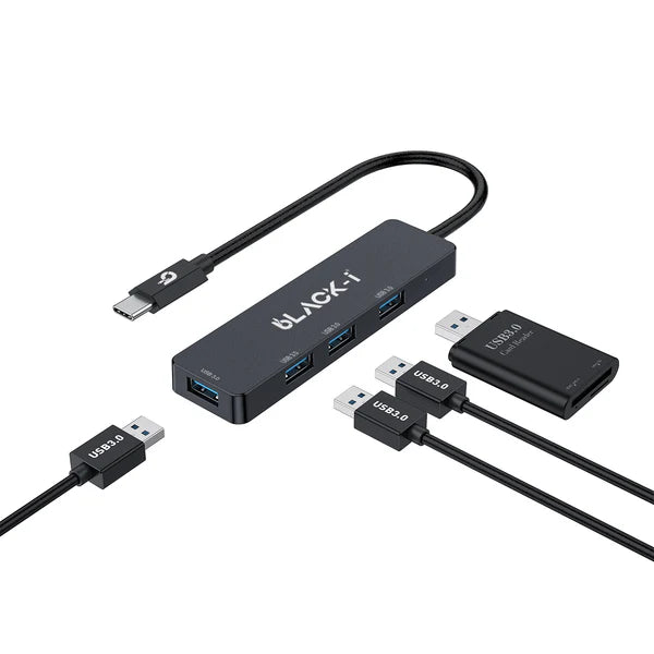 Black-i USB-C to 4-Port USB 3.0 Hub 0.25M