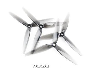 HQProp 7X3.5X3 Light Grey (2CW+2CCW)-Poly Carbonate Triblade Propeller
