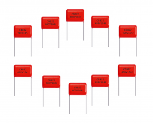 100nF 400V DIP Polyester Film Capacitor (Pack of 10) - The Tech Depot
