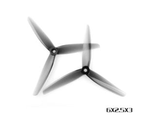 HQProp 6X2.5X3 Light Grey (2CW+2CCW)-Poly Carbonate Triblade Propeller