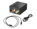 Black Digital Optical Coaxial to Analog RCA R/L Audio Converter with 3.5 mm Jack with USB Power Cable+Optical Cable