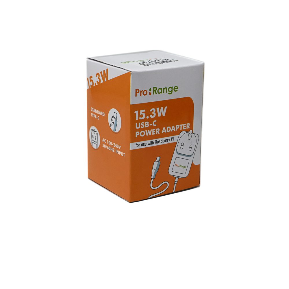 Pro-Range 5.1V 3A Power  Adapter with C-Type  Connector for Raspberry Pi 4