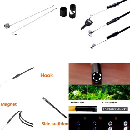 Garundropsy 6 Waterproof Endoscope Mini HD Snake Tube Borescope Camera Sports and Action Camera  (Black, 2 MP)