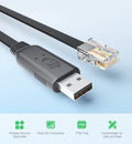 Industrial USB To RJ45 Console Cable, USB Type A to RJ45 Console Male Port, Original FT232RL Chip, Cable Length 1.8m