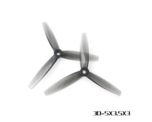 HQProp 3D-5X3.5X3 Grey (2CW+2CCW)-Poly Carbonate Triblade Propeller