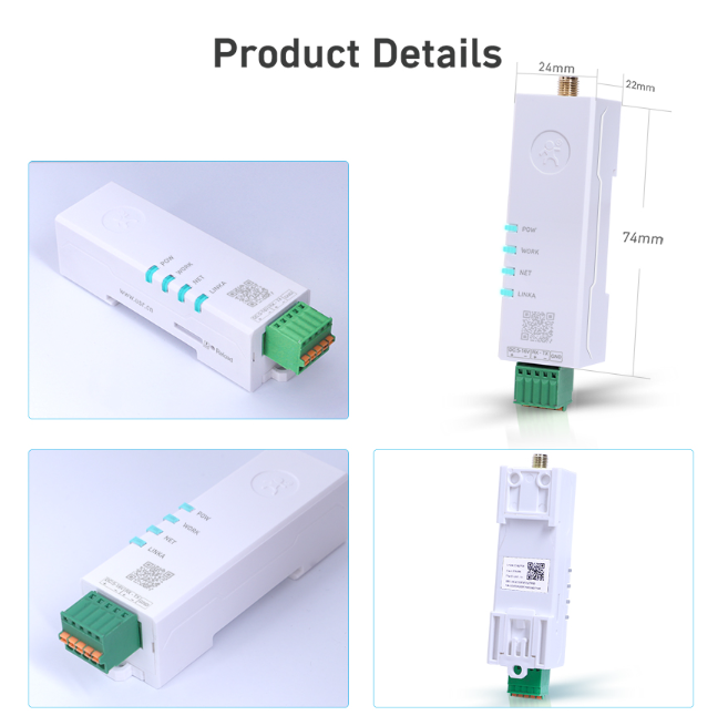 USR-DR152 RS232 UART TTL to Cellular 4G LTE CAT-1 Converter Module - Din Rail Mount