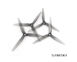 HQProp 5.1X2.5X3 Grey (2CW+2CCW)-Poly Carbonate Triblade Propeller