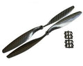 Orange HD Propellers 1245(12X4.5) Carbon Fiber Black 1CW+1CCW-1pair - The Tech Depot