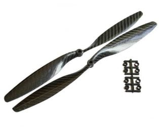 Orange HD Propellers 1245(12X4.5) Carbon Fiber Black 1CW+1CCW-1pair - The Tech Depot