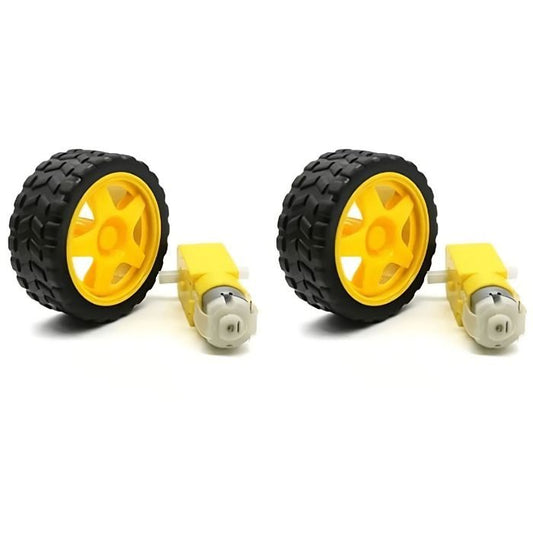 300 RPM Dual Shaft BO Motor + Wheel  (2 pcs)