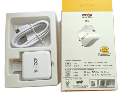 3.6A 5V White Adapter-Micro USB - The Tech Depot