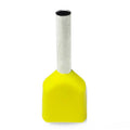 Twin Insulated Bootlace Wire Crimp Ferrule End Terminal Lug-Yellow-4 sqmm
