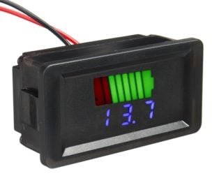 Blue 12-60V Dual Display Automatic Identification Waterproof Voltage Meter