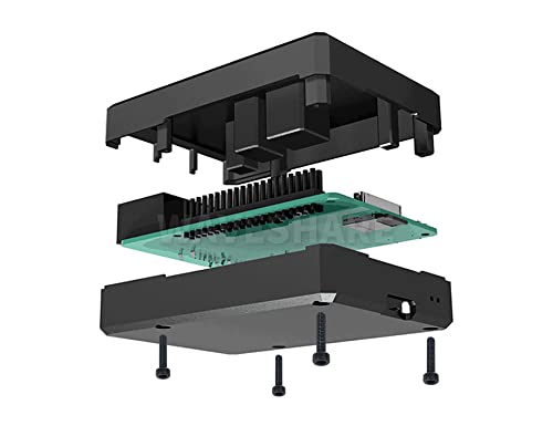Aluminum Stripe Grooved Case for Raspberry Pi 4, Inner Heatsink Pillars