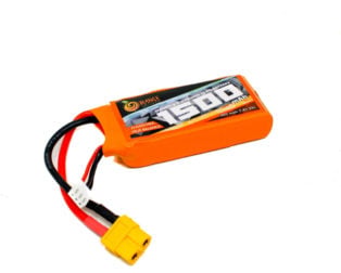 Orange 7.4V 1500mAh 25C 2S Lithium Polymer Battery Pack - The Tech Depot