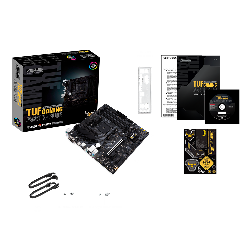 ASUS TUF Gaming A520M-Plus Micro-ATX Motherboard – AMD A520, AM4, DDR4