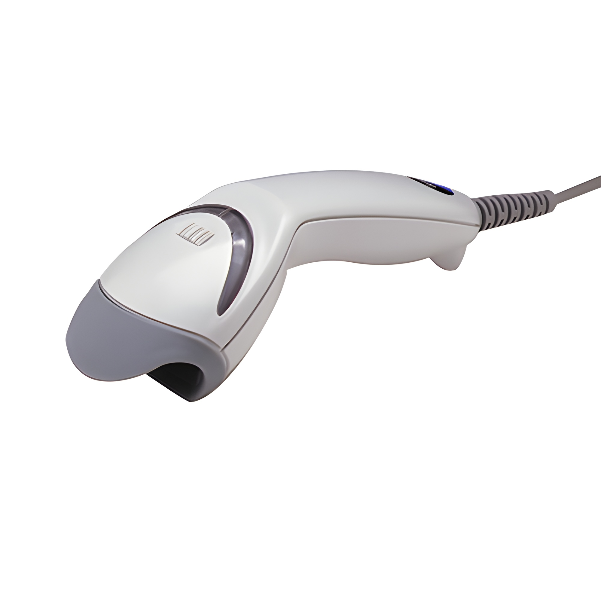 Honeywell Voyager MS5145 Eclipse 1D laser barcode scanner, white handheld unit with cable
