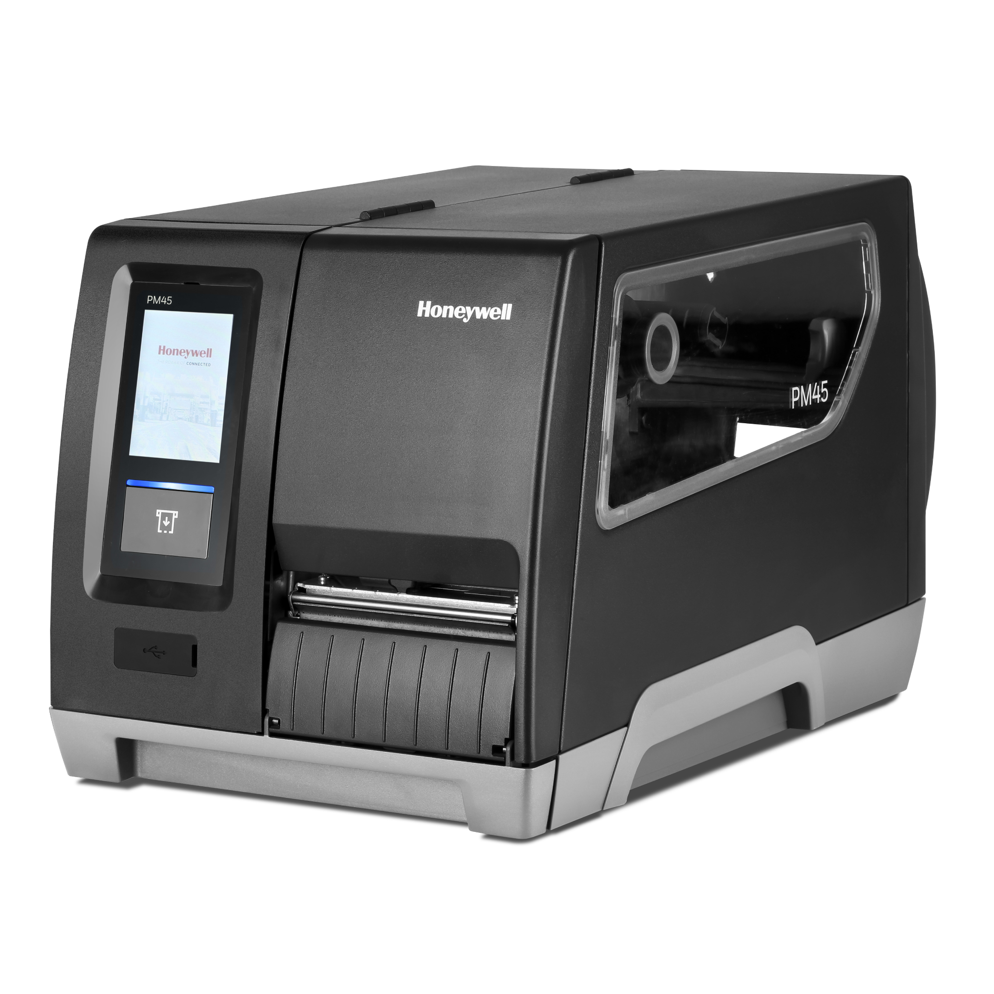 Honeywell PM45 industrial barcode label printer with full touch display