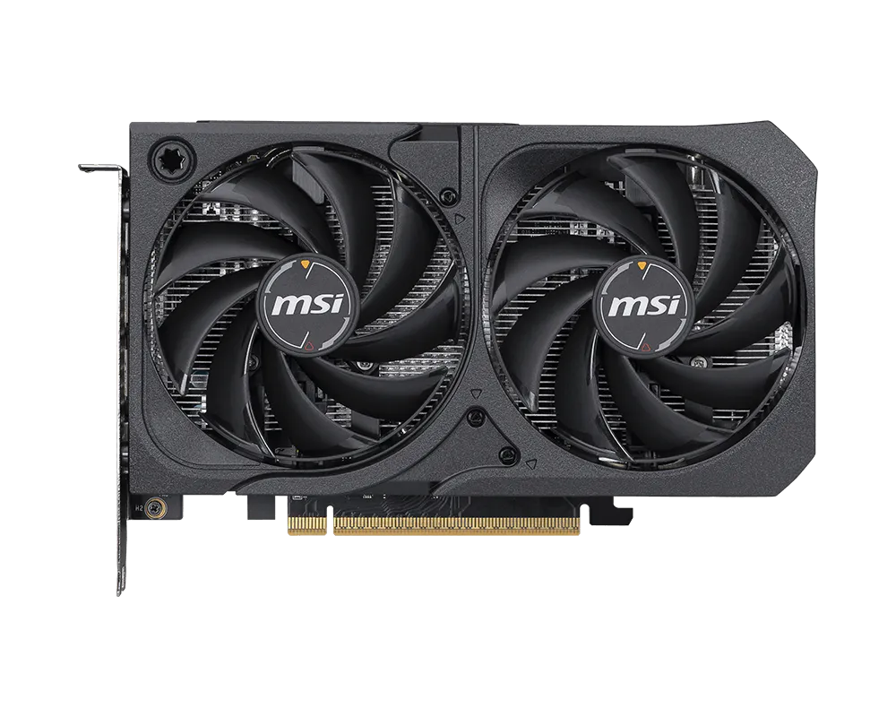 MSI GeForce RTX 5050 SHADOW 2X OC 8G graphics card angled view