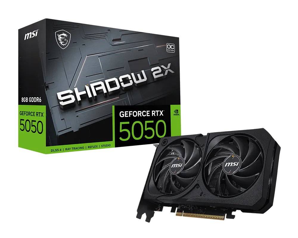 MSI GeForce RTX 5050 SHADOW 2X OC 8G graphics card front view