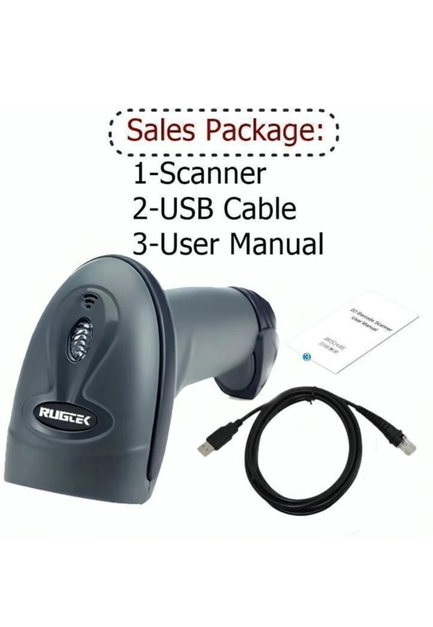 Rugtek 2D Handheld Barcode Scanner (USB) — Tech Depot India