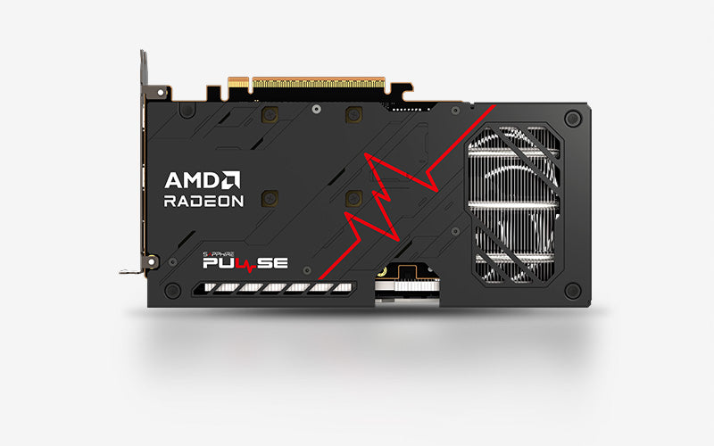 Sapphire Pulse Radeon RX 9060 XT 16GB GDDR6 Graphics Card power connector view