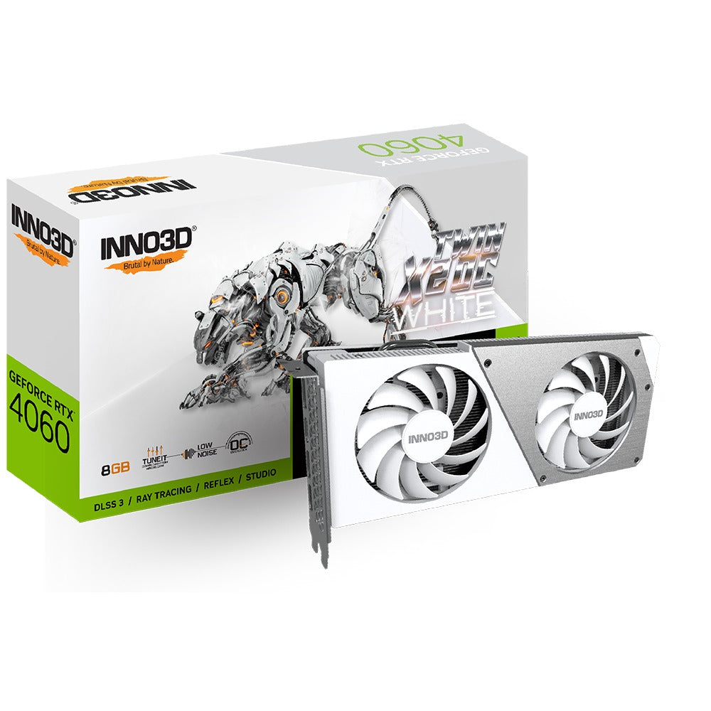 Inno3D GeForce RTX 4060 Twin X2 OC White 8GB GDDR6 Graphics Card