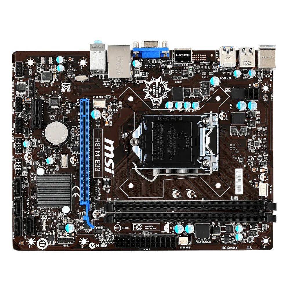 MSI H81M-E33 Micro-ATX Motherboard – Intel H81, LGA 1150, DDR3