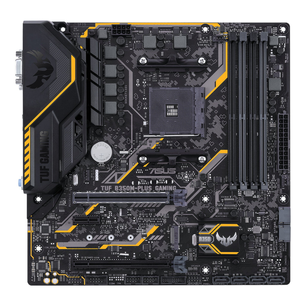 ASUS TUF B350M-Plus Gaming Micro-ATX Motherboard – AMD B350, AM4, DDR4