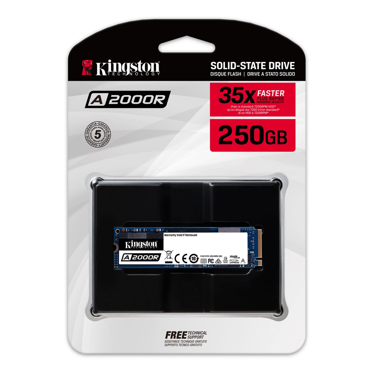 Kingston A2000 250GB M.2 NVMe SSD – Internal Solid State Drive