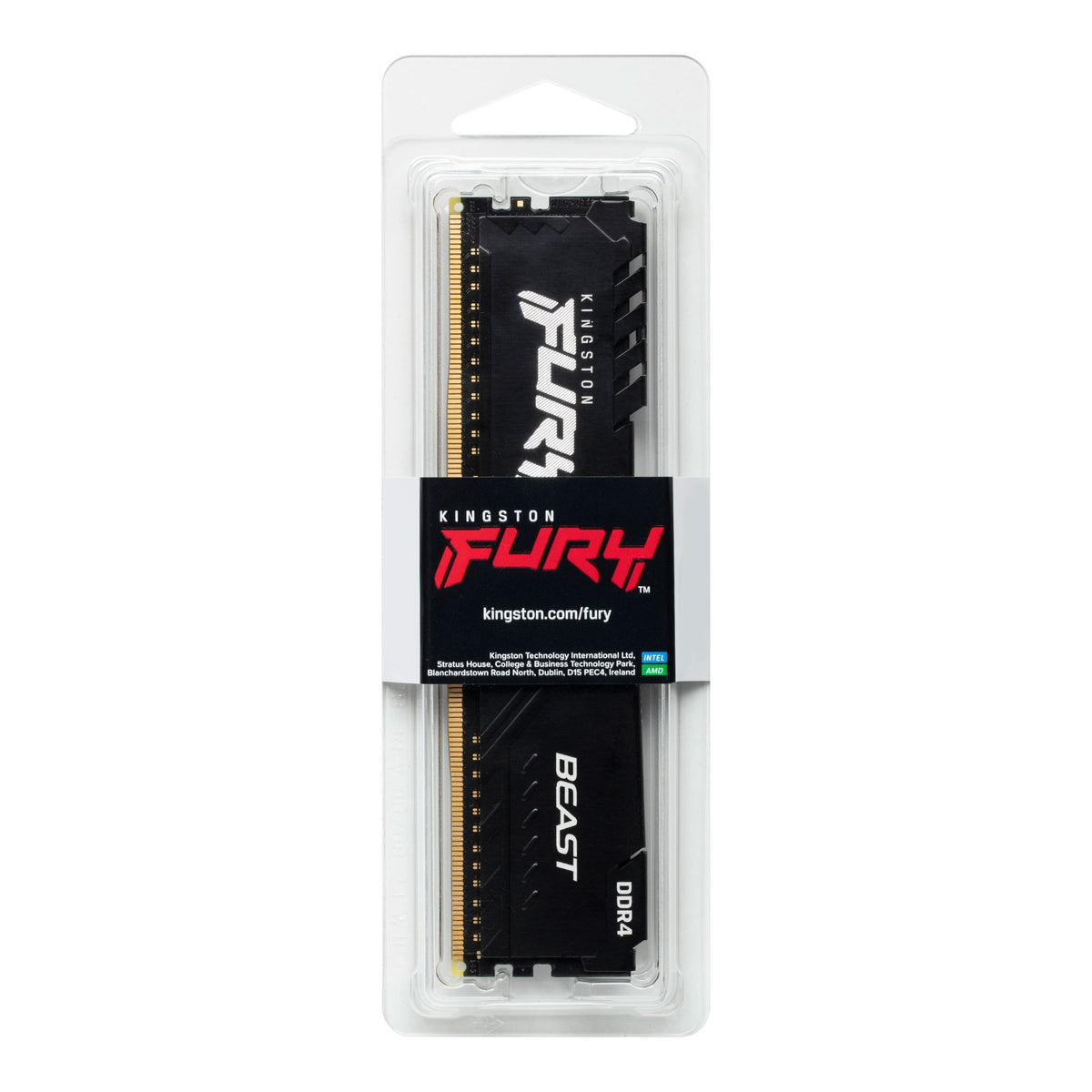 Kingston FURY Beast 8GB DDR4 3200MHz Desktop RAM (Black, Non-RGB) – 288-pin DIMM, CL16