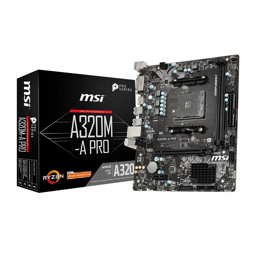 MSI A320M-A PRO Micro-ATX Motherboard – AMD A320, AM4, DDR4