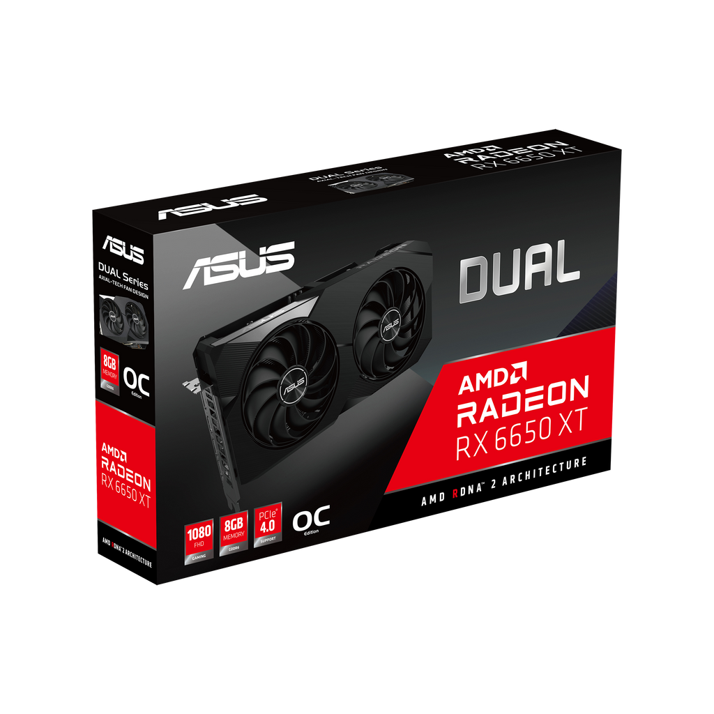 ASUS Radeon RX 6650 XT Dual OC 8GB GDDR6 Graphics Card