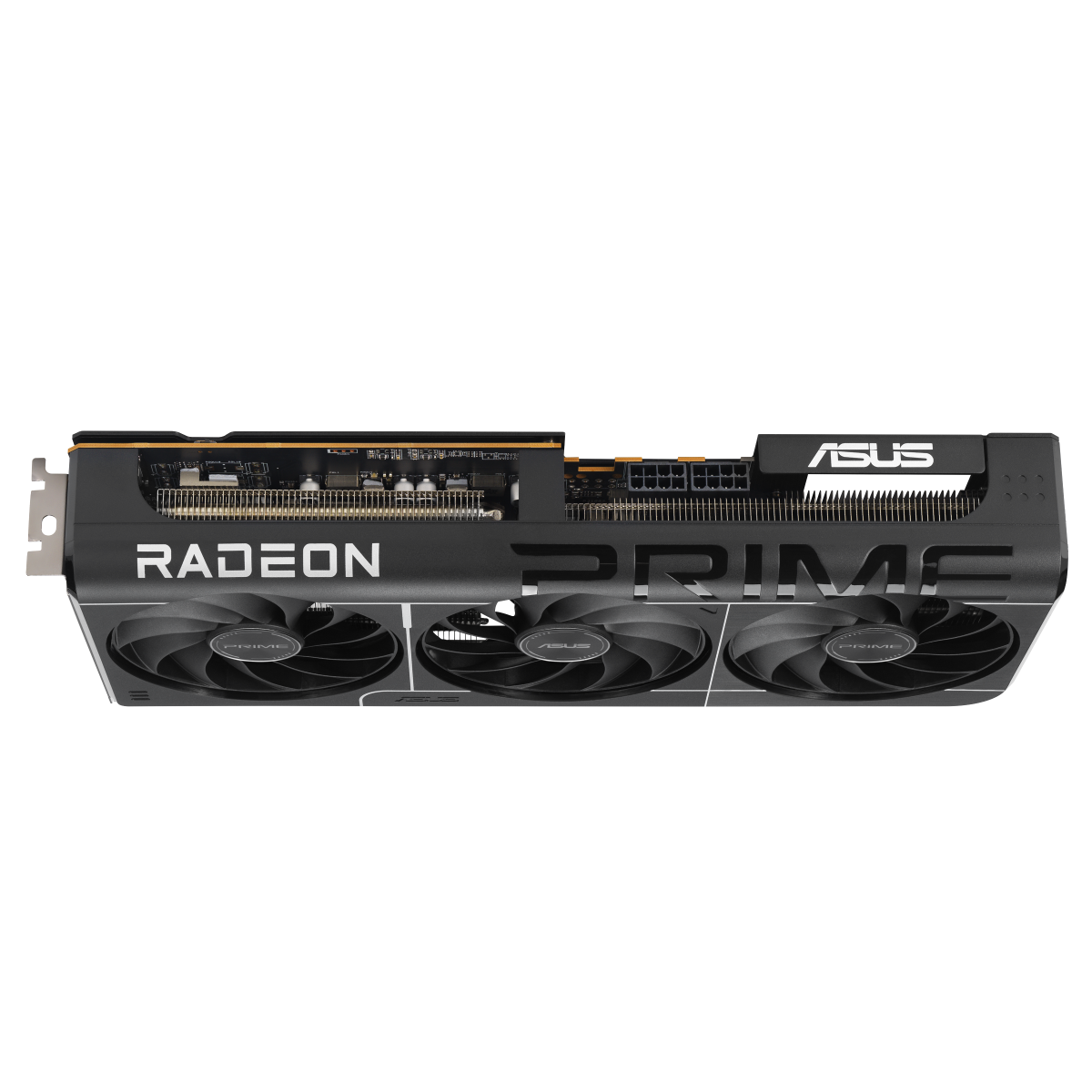 ASUS Prime Radeon RX 9070 GRE EVO OC Edition 12GB GDDR6 Graphics Card - side view with power connectors